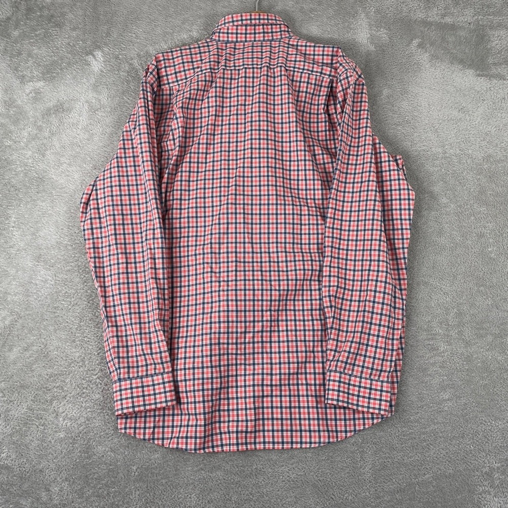 L.L. Bean Button Down Shirt Mens Large Red Blue Plaid Traditional Fit Outdoor - Picture 6 of 10